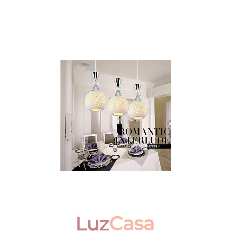 3 Cabeças Pendente Luz Moderna Contemporânea Metal