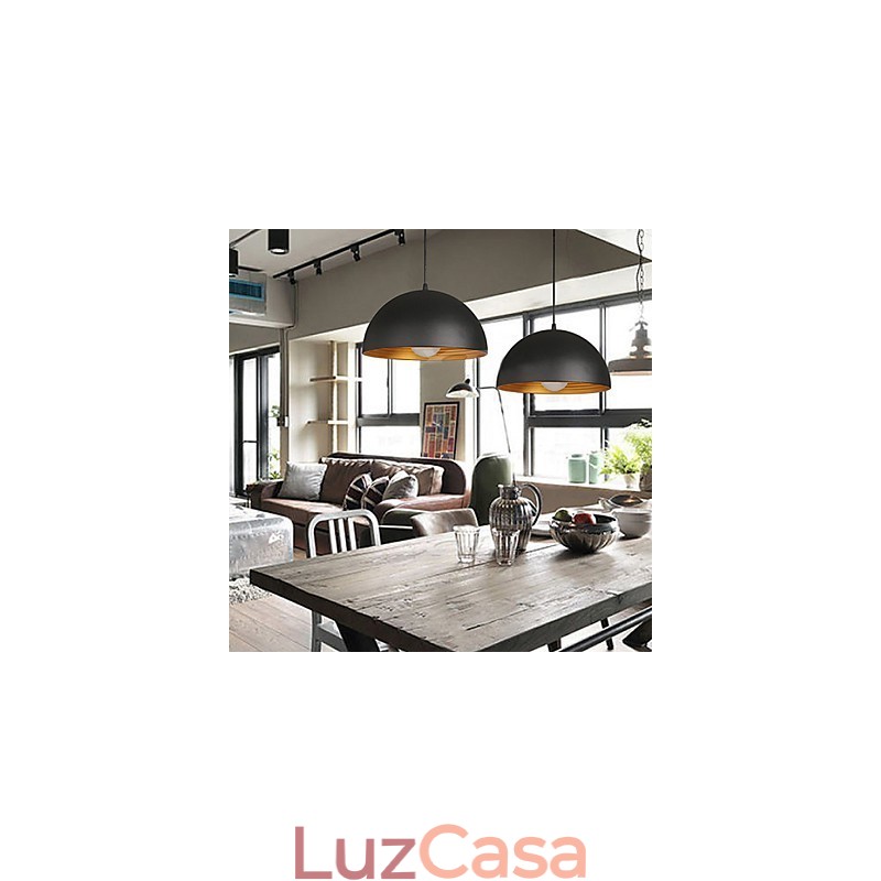 Lâmpada criativa redonda chaminé droplight ferro forjado personagem refeições lustre preto e branco