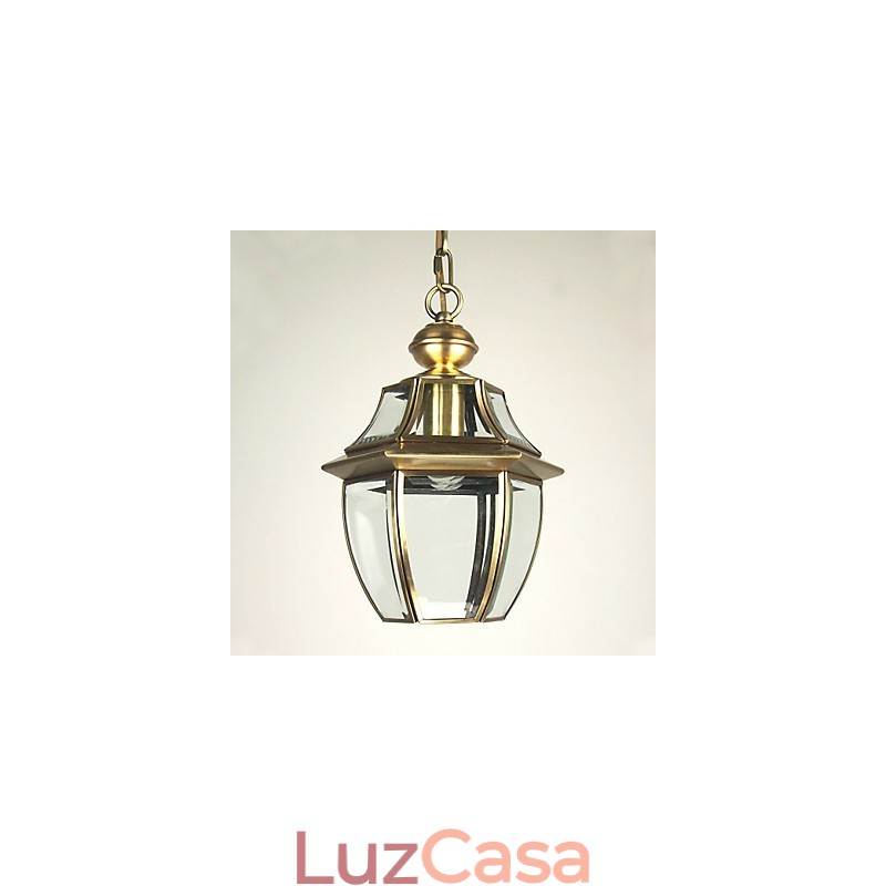 Luminária pendente galvanizada estilo mini lanterna clássica tradicional