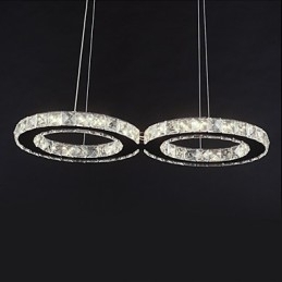 Luminária pendente moderna contemporânea de cristal cromado em metal