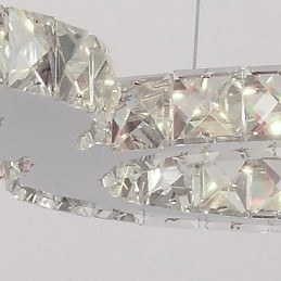 Luminária pendente moderna contemporânea de cristal cromado em metal