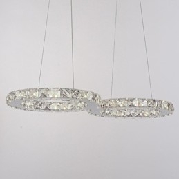 Luminária pendente moderna contemporânea de cristal cromado em metal