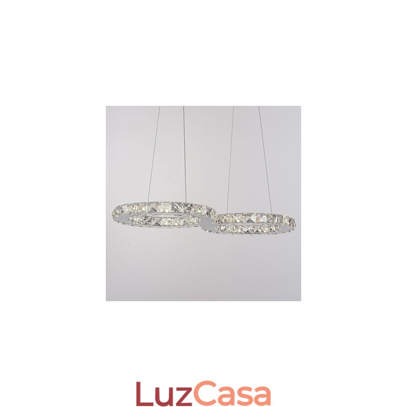 Luminária pendente moderna contemporânea de cristal cromado em metal