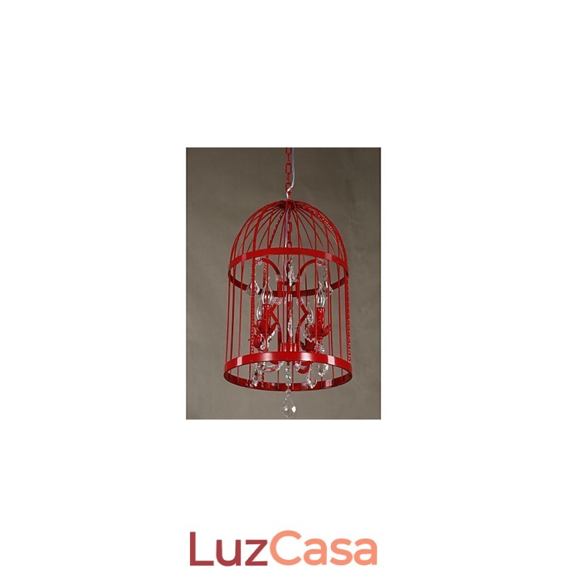 Vintage Ferro Gaiola Escada Lâmpada Lustre Cristal
