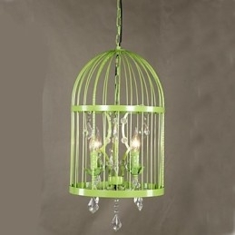 Vintage Ferro Gaiola Escada Lâmpada Lustre Cristal