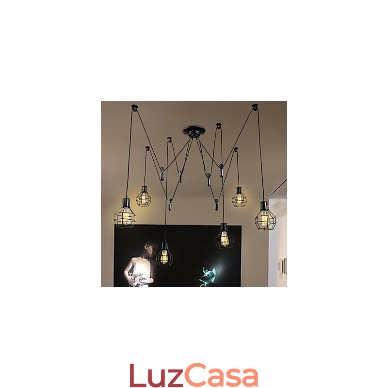 6 luzes Country Designers Metal Pendant Light