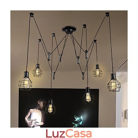6 luzes Country Designers Metal Pendant Light