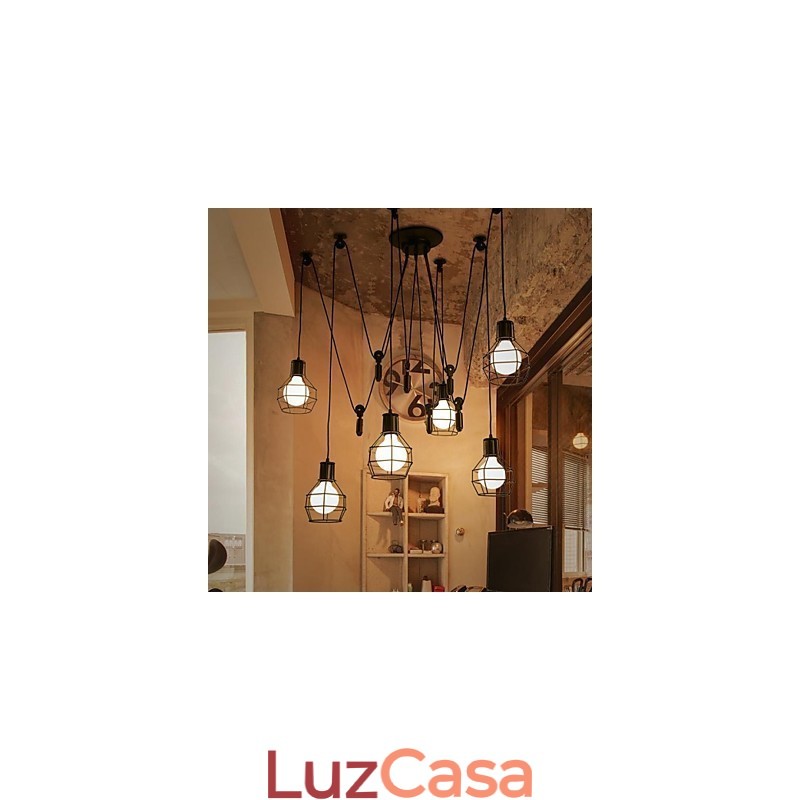 6 luzes Country Designers Metal Pendant Light