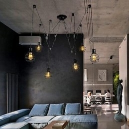 6 luzes Country Designers Metal Pendant Light