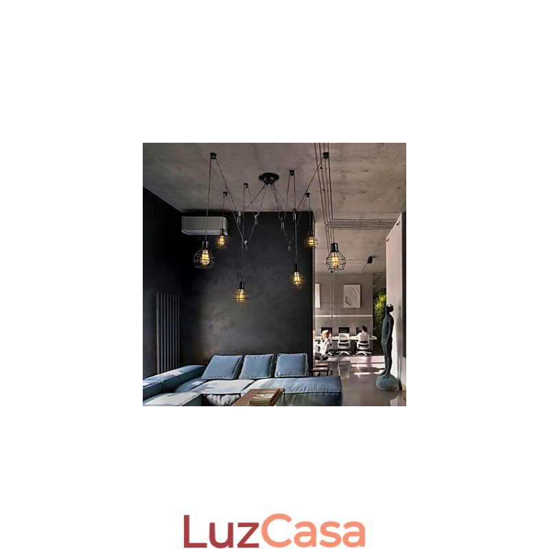 6 luzes Country Designers Metal Pendant Light