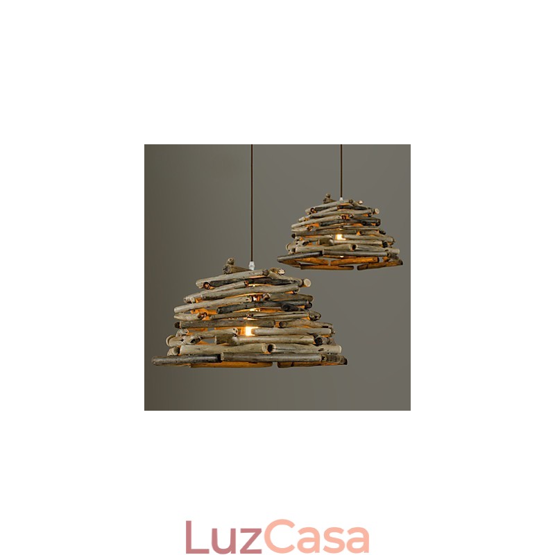 Retro Classic Luzes de teto de madeira Simples Luminárias pendentes Luminária pendente de café