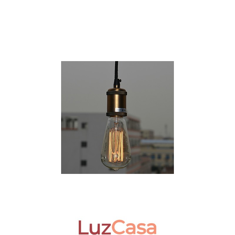 Luminária pendente de metal com pintura country