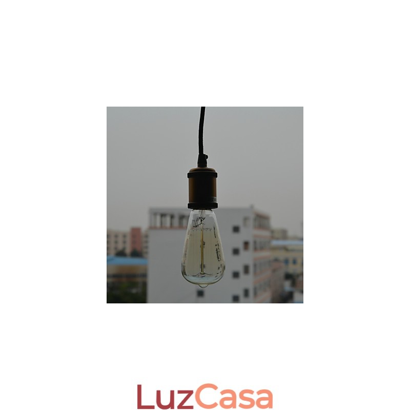 Luminária pendente de metal com pintura country