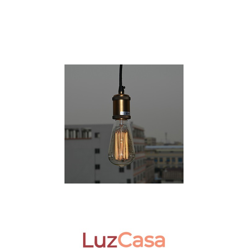 Luminária pendente de metal com pintura country