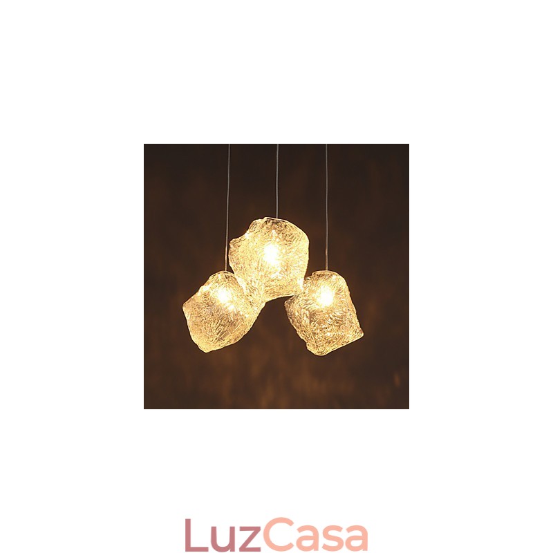 Lustre de vidro de arte contemporânea e contratada Irregular Meals Lustre de cristal de gelo
