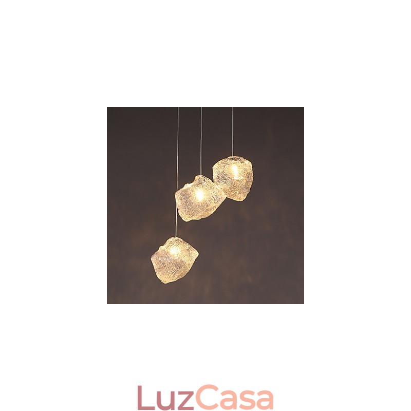 Lustre de vidro de arte contemporânea e contratada Irregular Meals Lustre de cristal de gelo