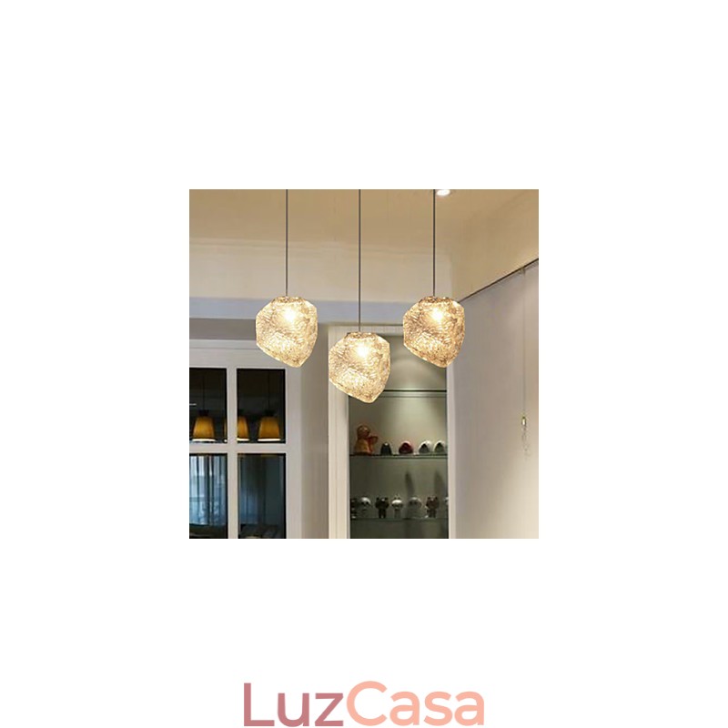 Lustre de vidro de arte contemporânea e contratada Irregular Meals Lustre de cristal de gelo