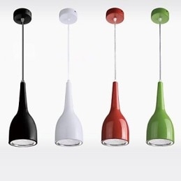 Luminária pendente de metal com pintura de globo contemporânea moderna