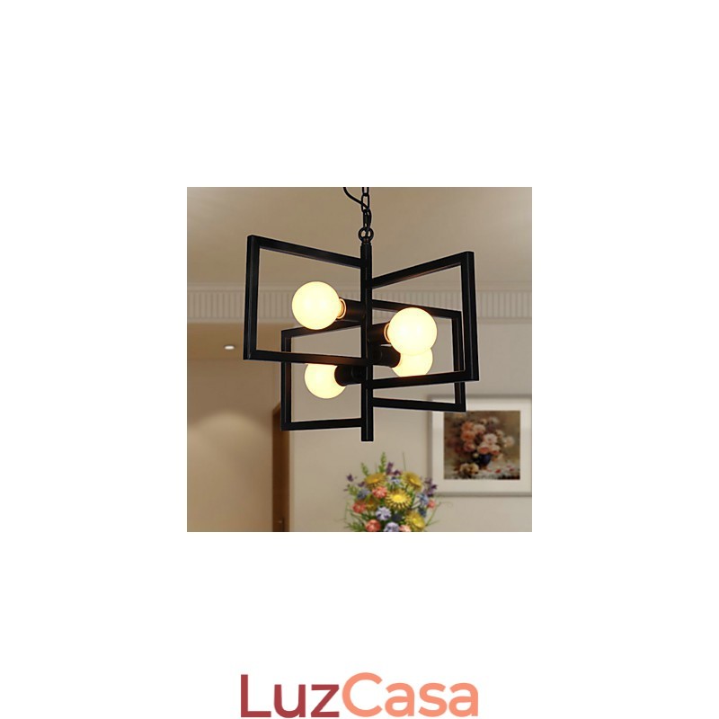 Luminária pendente de metal com pintura country vintage para garagem