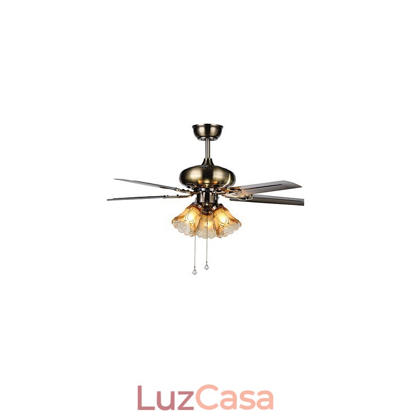 Ventiladores de teto Luxe Eco Moderno Ventilador de teto com lâminas leves de 42 polegadas Acabamento em aço escovado