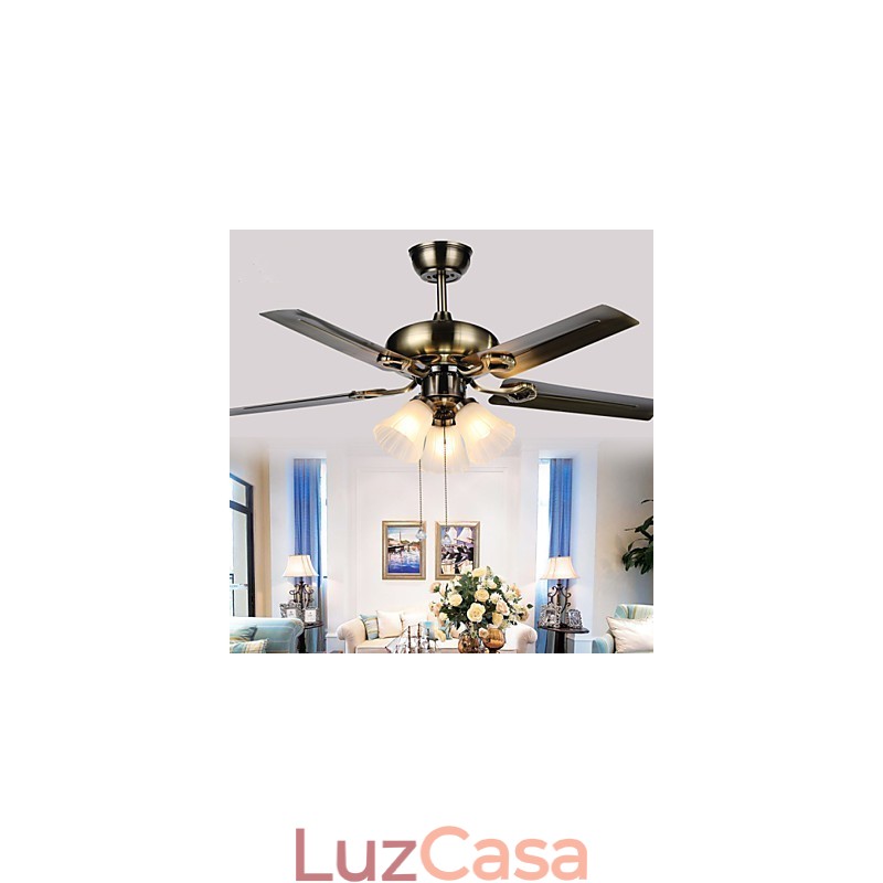 Ventiladores de teto Luxe Eco Moderno Ventilador de teto com lâminas leves de 42 polegadas Acabamento em aço escovado