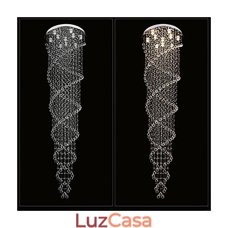 Lustre de teto, luminária pendente, luminária com cristal K9, espiral dupla Lustre de teto, luminária pendente, luminária com cristal K9, espiral dupla
