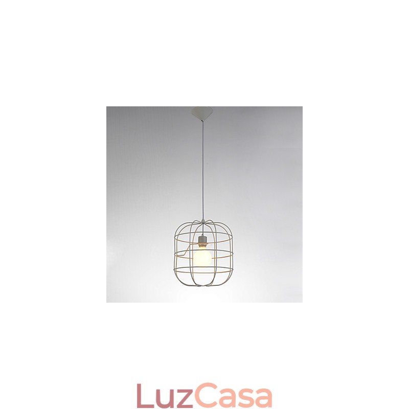 Mini Luminária Pendente Artística Birdcage 1 Luz Acabamento Mordern Simplicity Preto Branco Metal Aço Carbono Droplight
