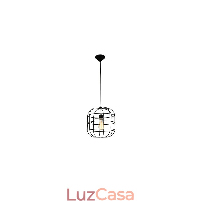 Mini Luminária Pendente Artística Birdcage 1 Luz Acabamento Mordern Simplicity Preto Branco Metal Aço Carbono Droplight