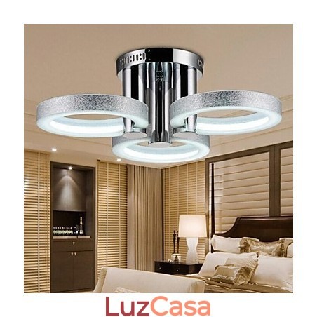 Lustre Moderno Prata 3 Luzes
