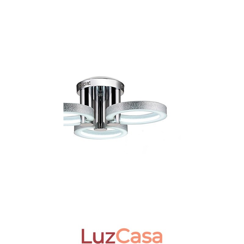 Lustre Moderno Prata 3 Luzes