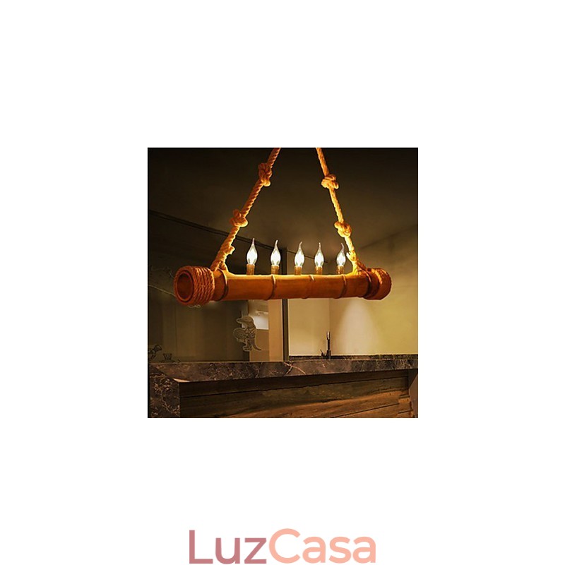 Lustre decorativo de bambu Cafe Pastoral Nostalgia