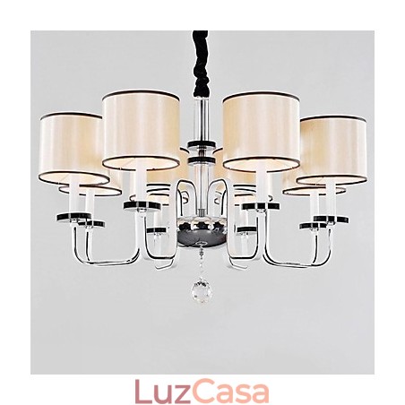 Lustre moderno contemporâneo de cristal cromado em metal Lustre moderno contemporâneo de cristal cromado em metal