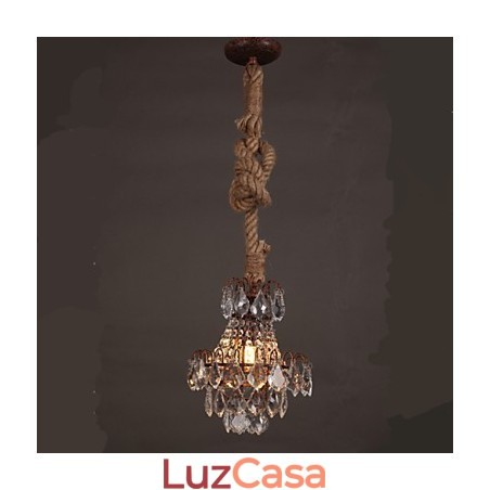 Retro lounge Hemp Industrial Wind Imitação Lustre de Cristal Retro lounge Hemp Industrial Wind Imitação Lustre de Cristal