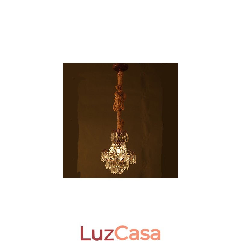 Retro lounge Hemp Industrial Wind Imitação Lustre de Cristal