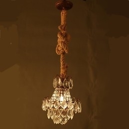 Retro lounge Hemp Industrial Wind Imitação Lustre de Cristal