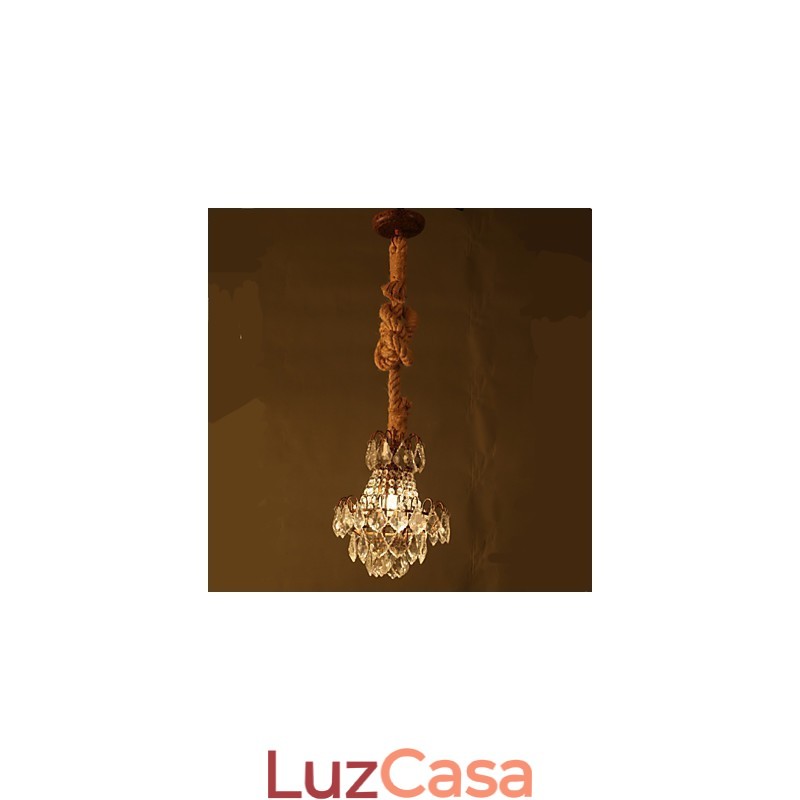 Retro lounge Hemp Industrial Wind Imitação Lustre de Cristal