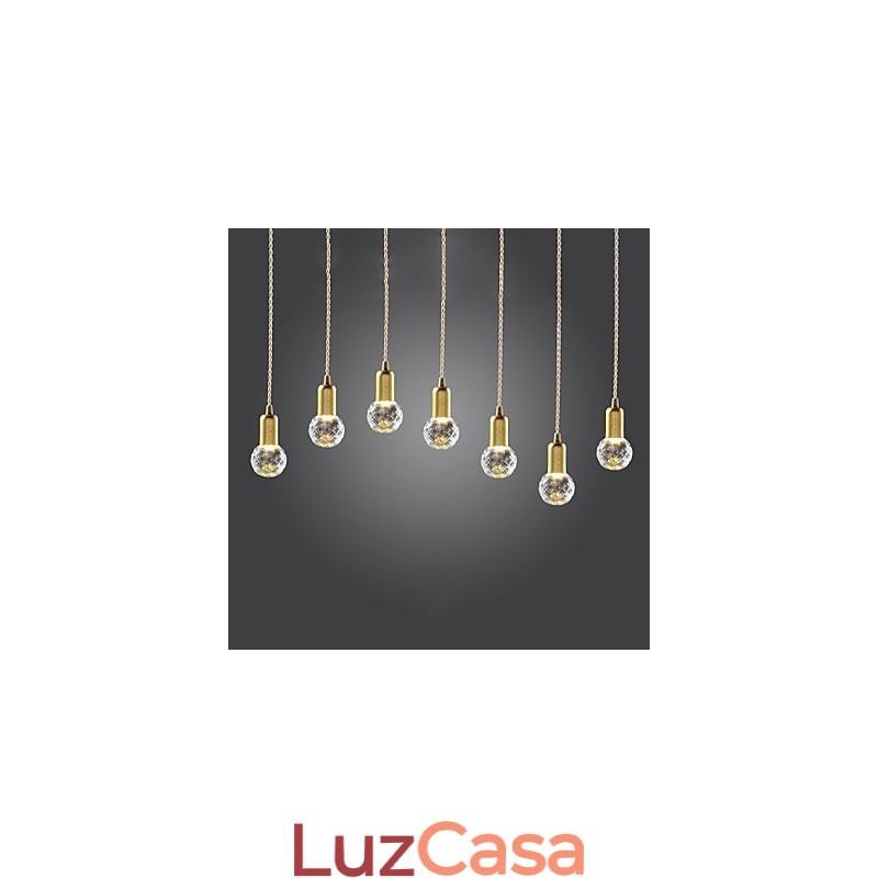 Luminária pendente moderna contemporânea vintage estilo mini dourada de metal