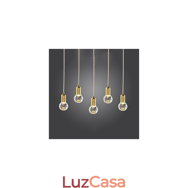Luminária pendente moderna contemporânea vintage estilo mini dourada de metal