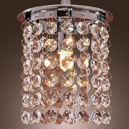 Luminária pendente moderna contemporânea em cristal estilo mini galvanizada