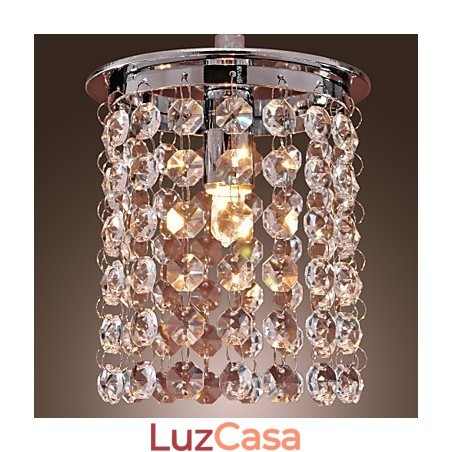 Luminária pendente moderna contemporânea em cristal estilo mini galvanizada Luminária pendente moderna contemporânea em cristal estilo mini galvanizada