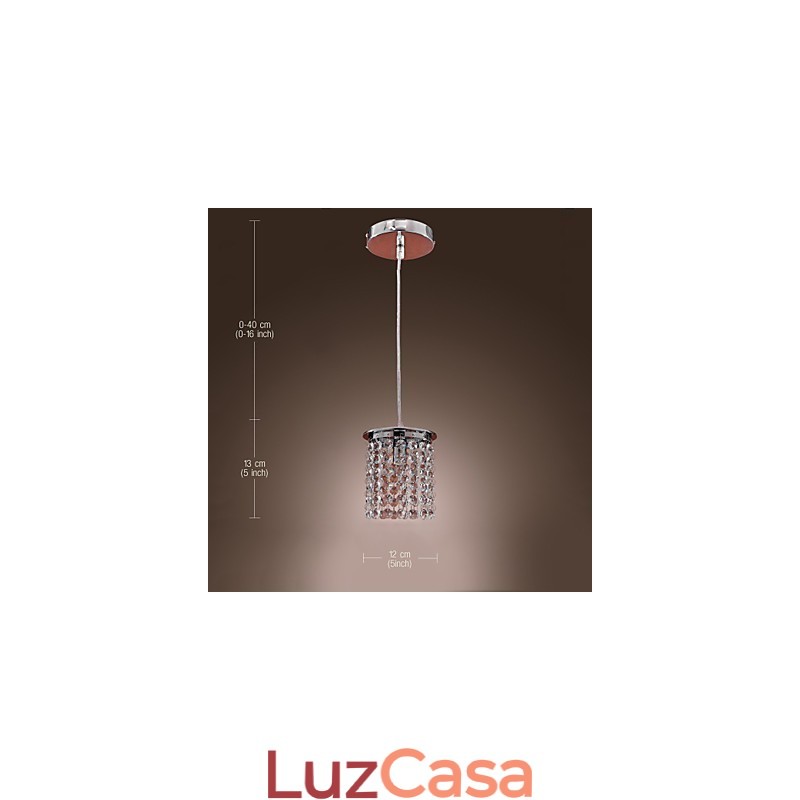 Luminária pendente moderna contemporânea em cristal estilo mini galvanizada