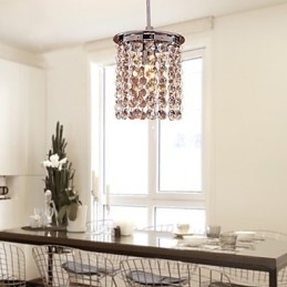 Luminária pendente moderna contemporânea em cristal estilo mini galvanizada