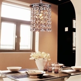 Luminária pendente moderna contemporânea em cristal estilo mini galvanizada