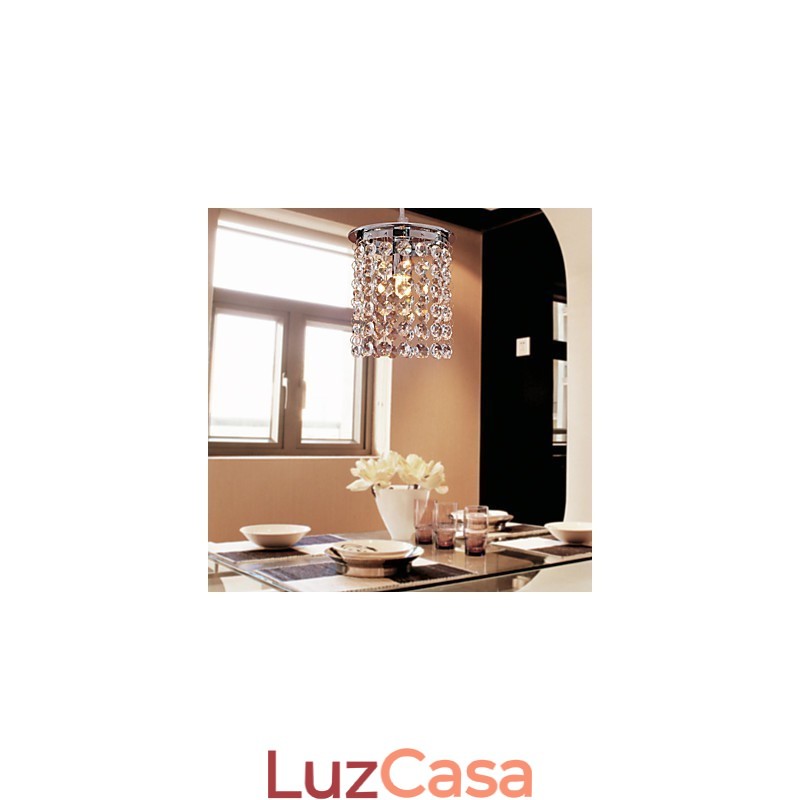 Luminária pendente moderna contemporânea em cristal estilo mini galvanizada