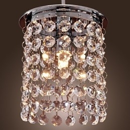 Luminária pendente moderna contemporânea em cristal estilo mini galvanizada