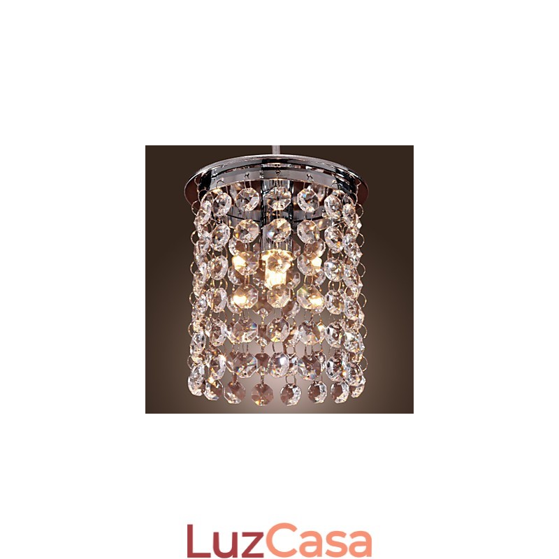 Luminária pendente moderna contemporânea em cristal estilo mini galvanizada