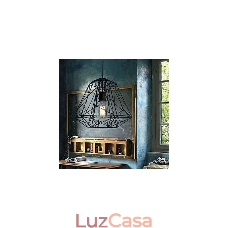 Luminária pendente de metal com pintura retrô vintage para garagem