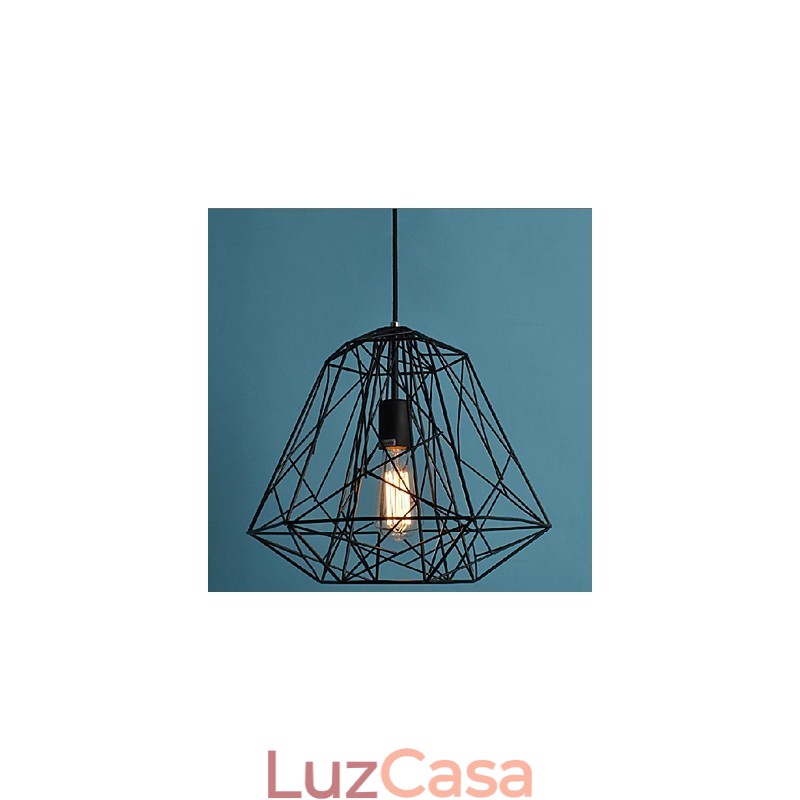 Luminária pendente de metal com pintura retrô vintage para garagem