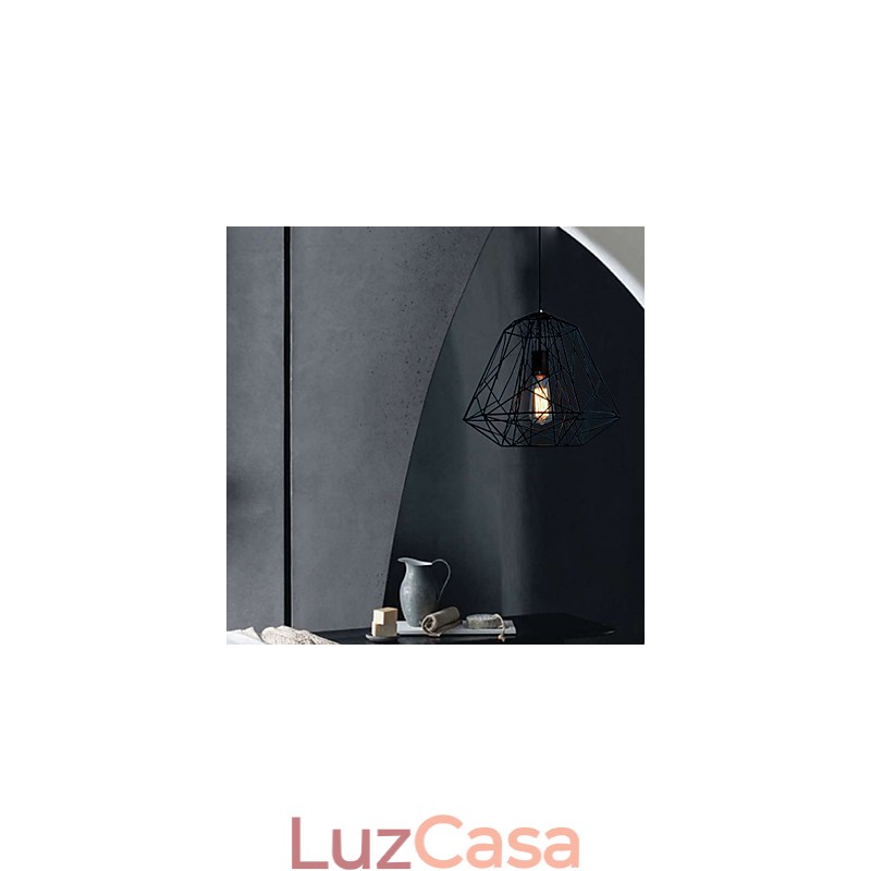 Luminária pendente de metal com pintura retrô vintage para garagem