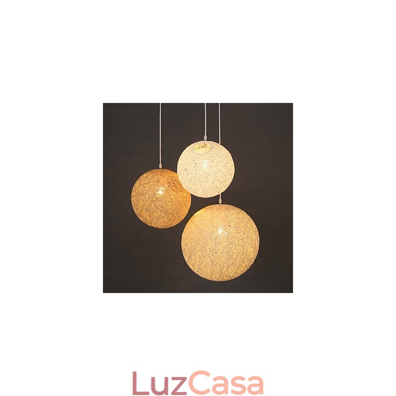 Luminária pendente esférica contemporânea e contraída Cany Art Lamp Hemp Ball